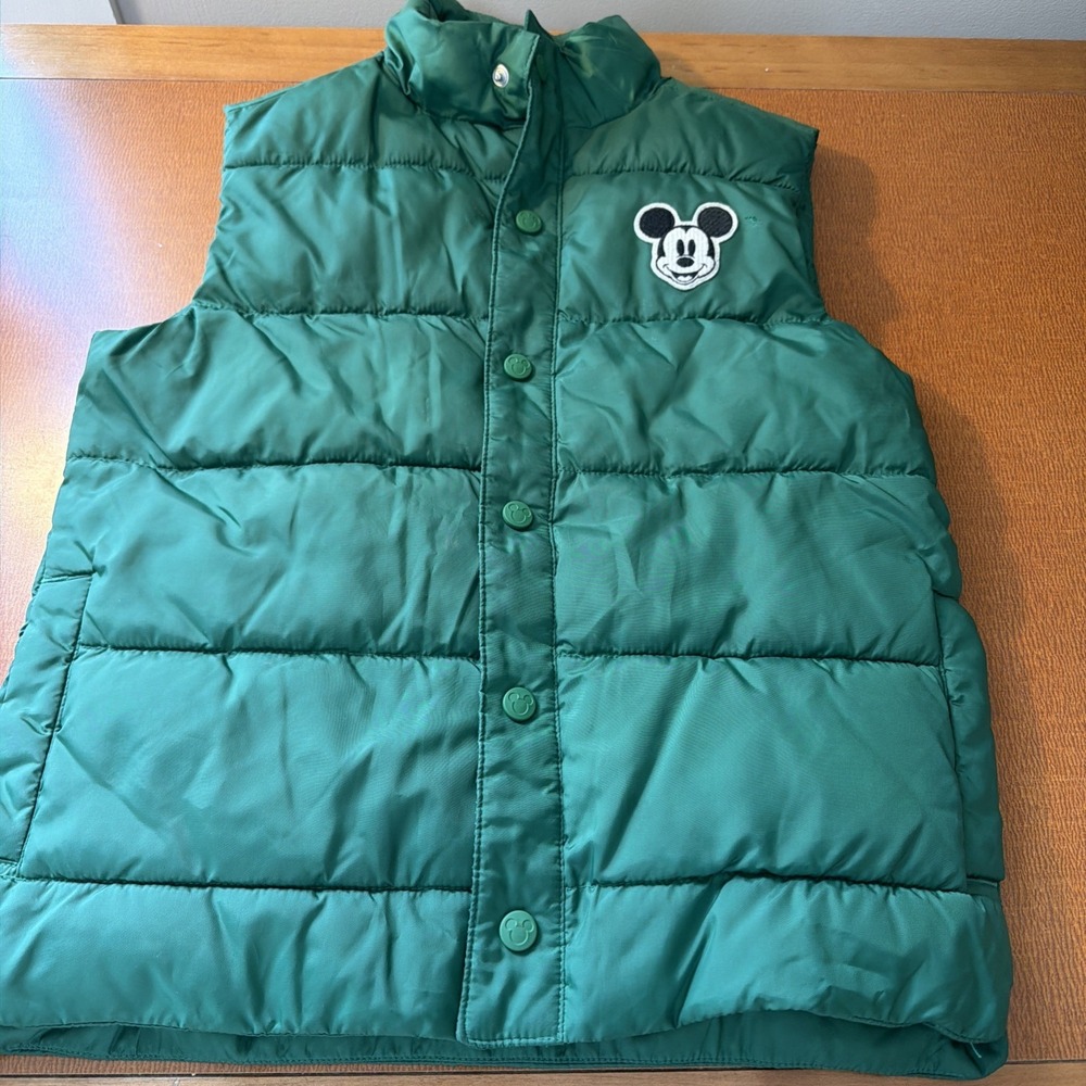 Janie and Jack Green Mickey Mouse Puffer Vest